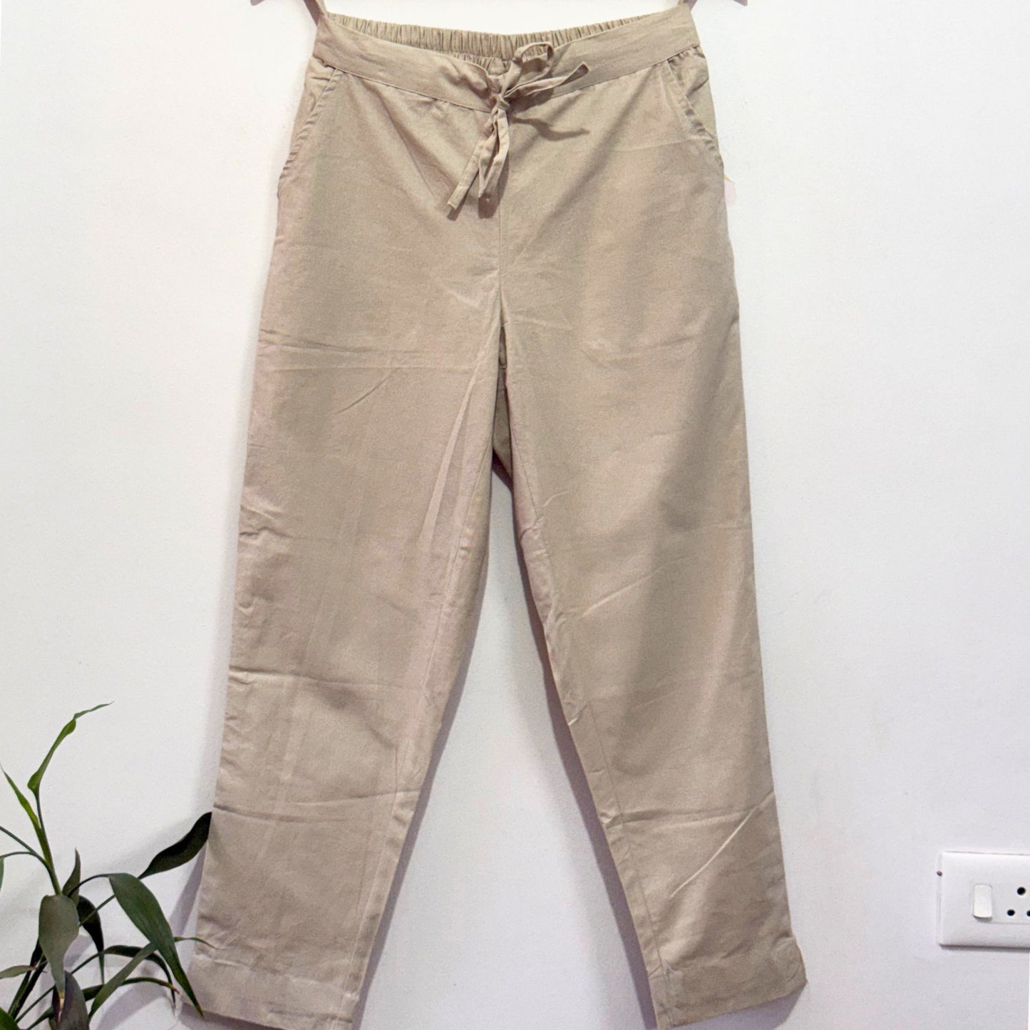 Beige Cotton Pant