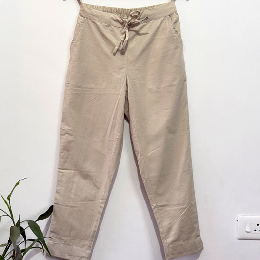 Beige Cotton Pant