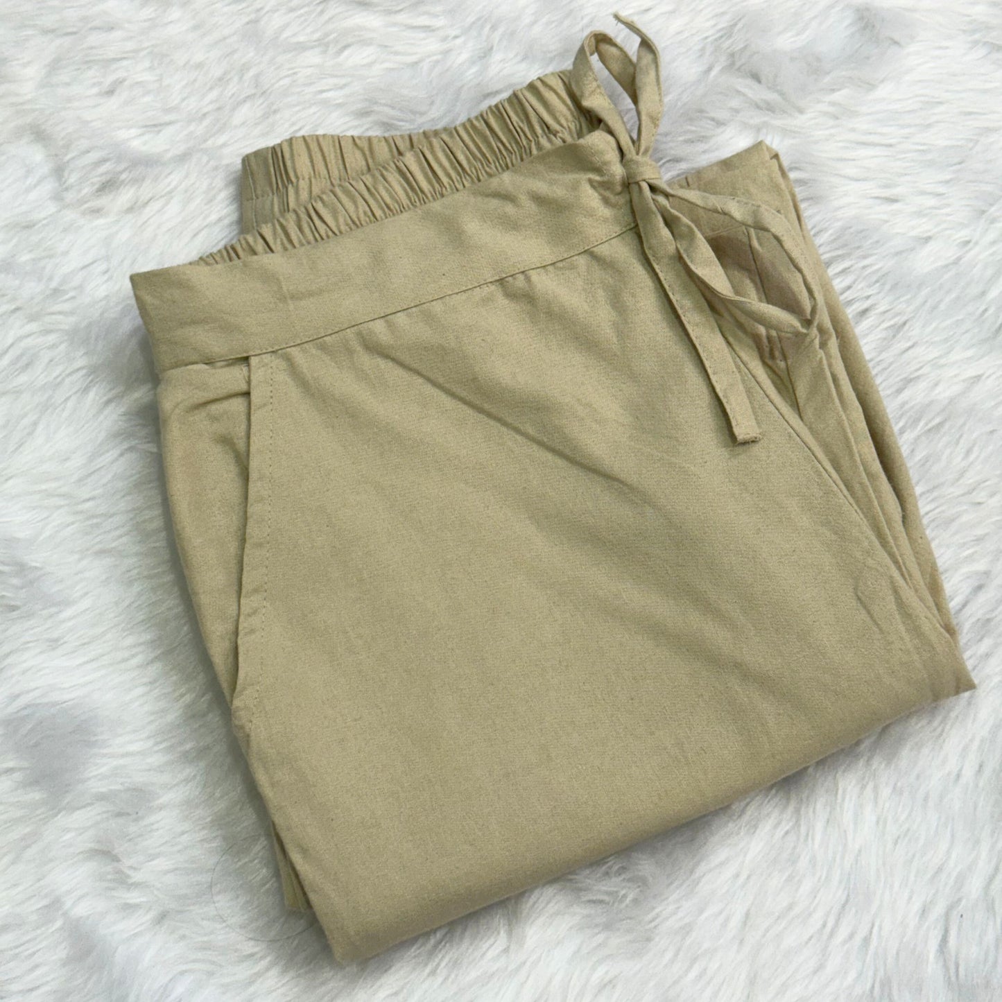 Beige Cotton Pant